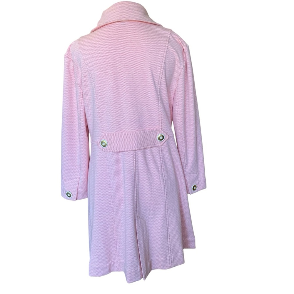 CAbi Take 5 Long Topper Jacket Coat Pink Tweed Button Front Sz M Career Stretch - Picture 6 of 15